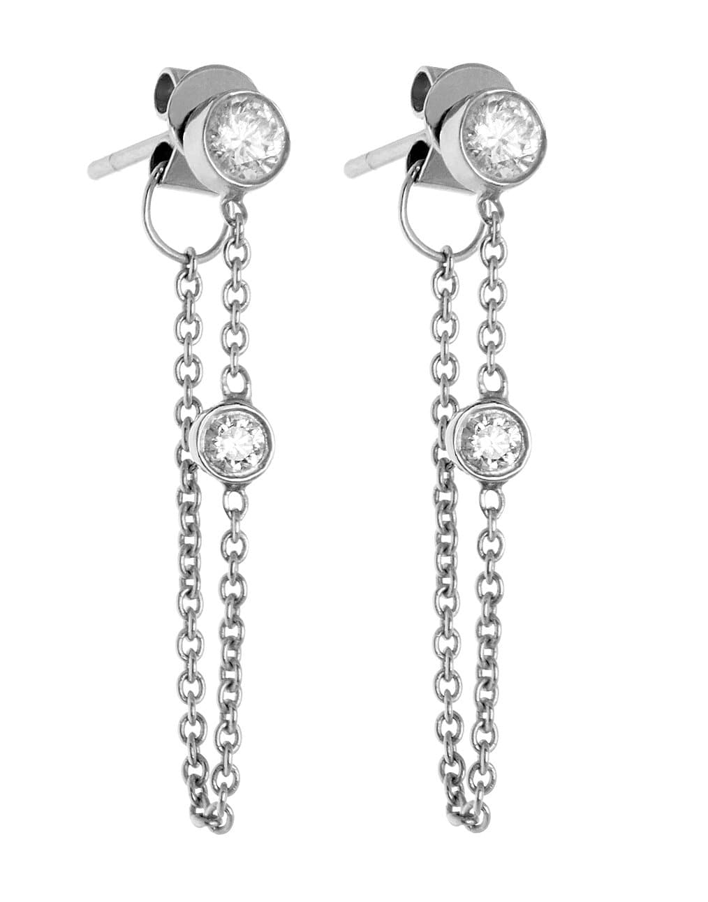 DEVON WOODHILL-Deluxe Classic Chain Earrings - White Gold-WHITE GOLD