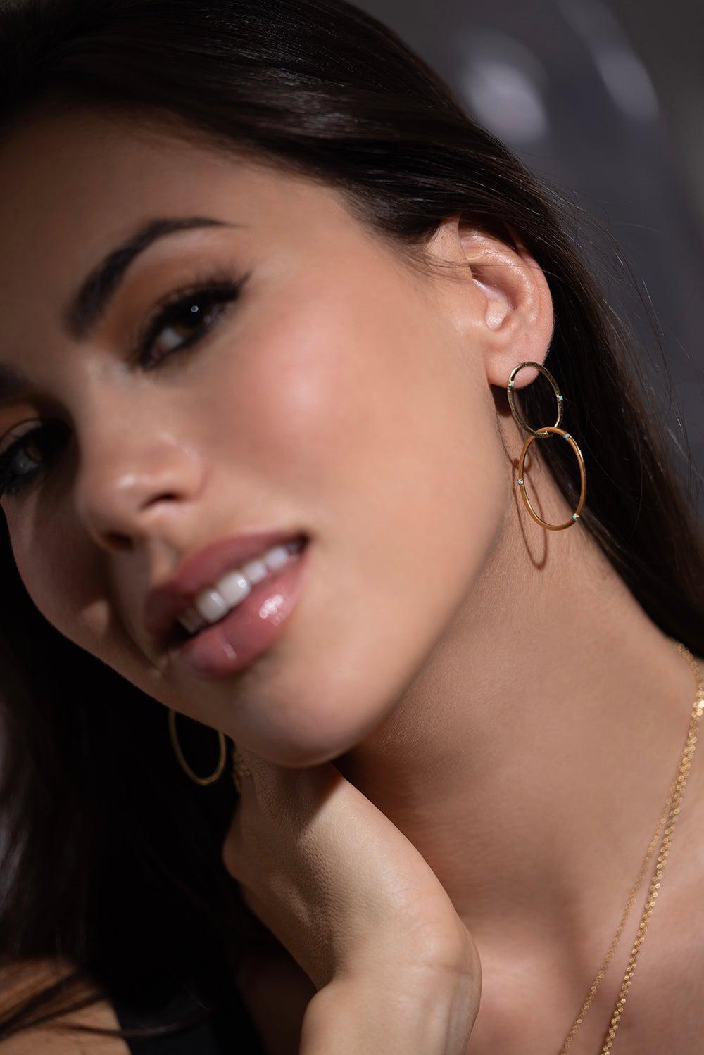 DEVON WOODHILL-Turquoise OH! Earrings-YELLOW GOLD