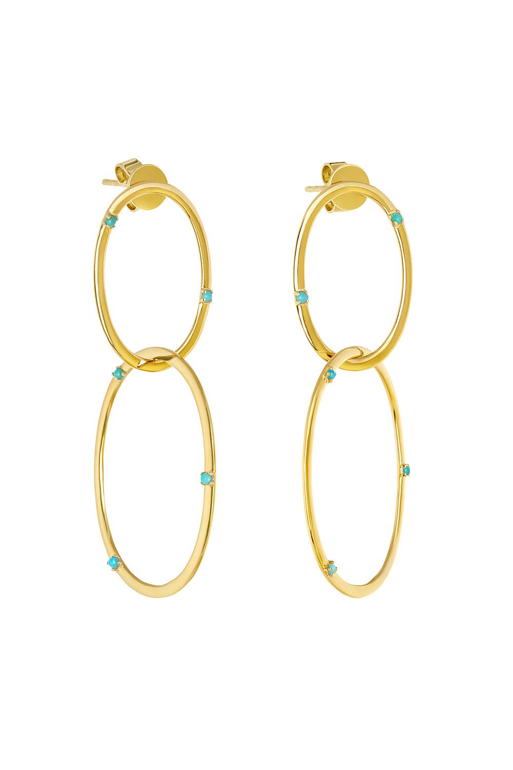 DEVON WOODHILL-Turquoise OH! Earrings-YELLOW GOLD