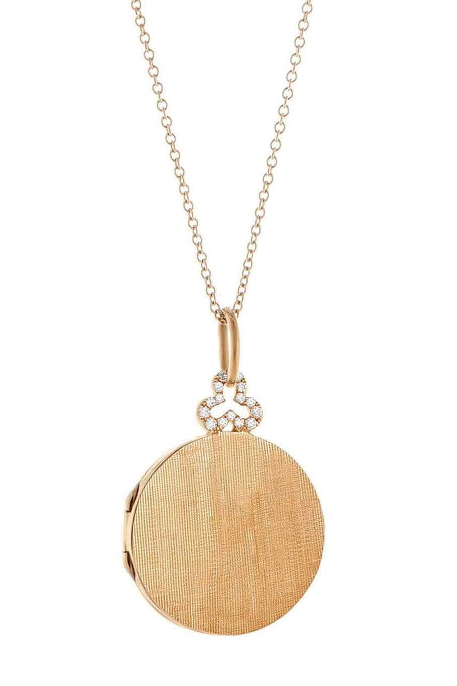 DEVON WOODHILL-Large Diamond Trefoil Locket Necklace-ROSE GOLD