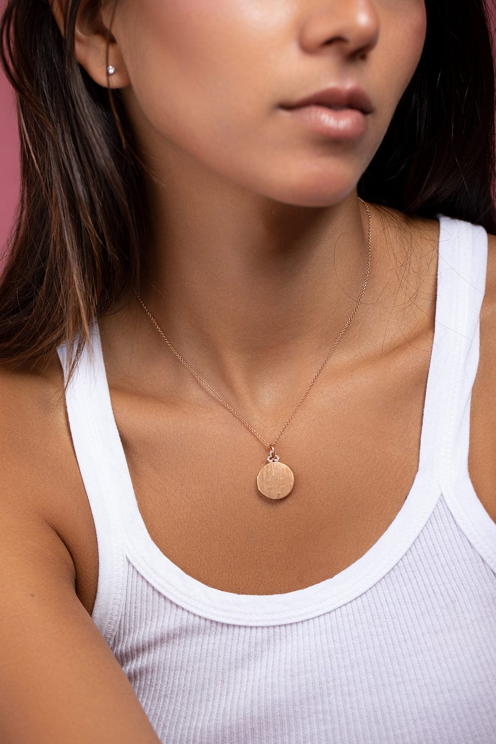 DEVON WOODHILL-Small Diamond Trefoil Locket Necklace-ROSE GOLD
