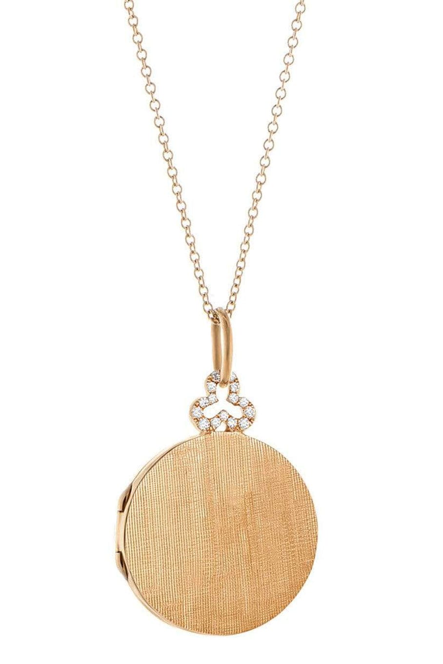 DEVON WOODHILL-Small Diamond Trefoil Locket Necklace-ROSE GOLD