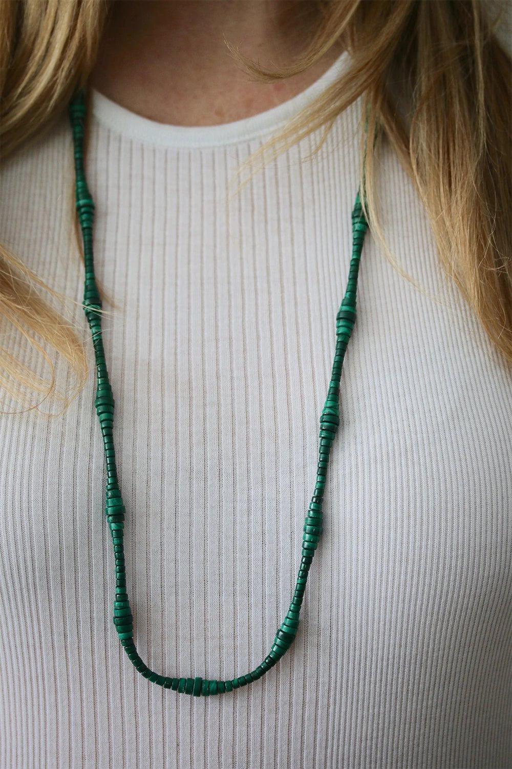 DEVON WOODHILL-Malachite Mozart Strand Beaded Necklace-YELLOW GOLD