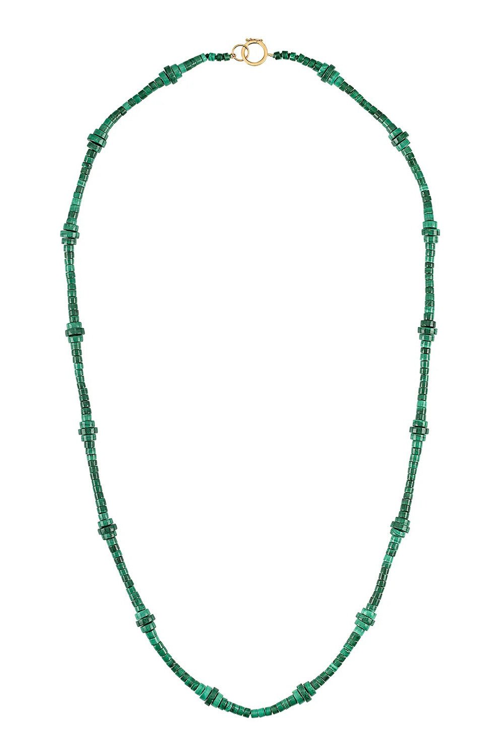 DEVON WOODHILL-Malachite Mozart Strand Beaded Necklace-YELLOW GOLD