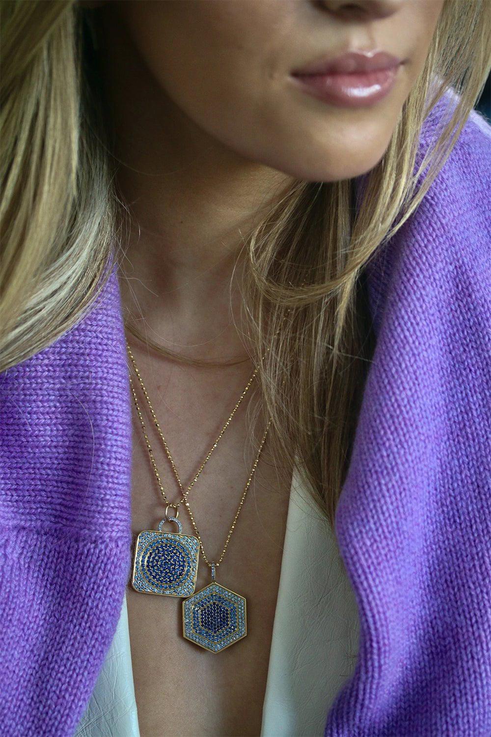 DEVON WOODHILL-Blue Sapphire Voyage Locket-YELLOW GOLD