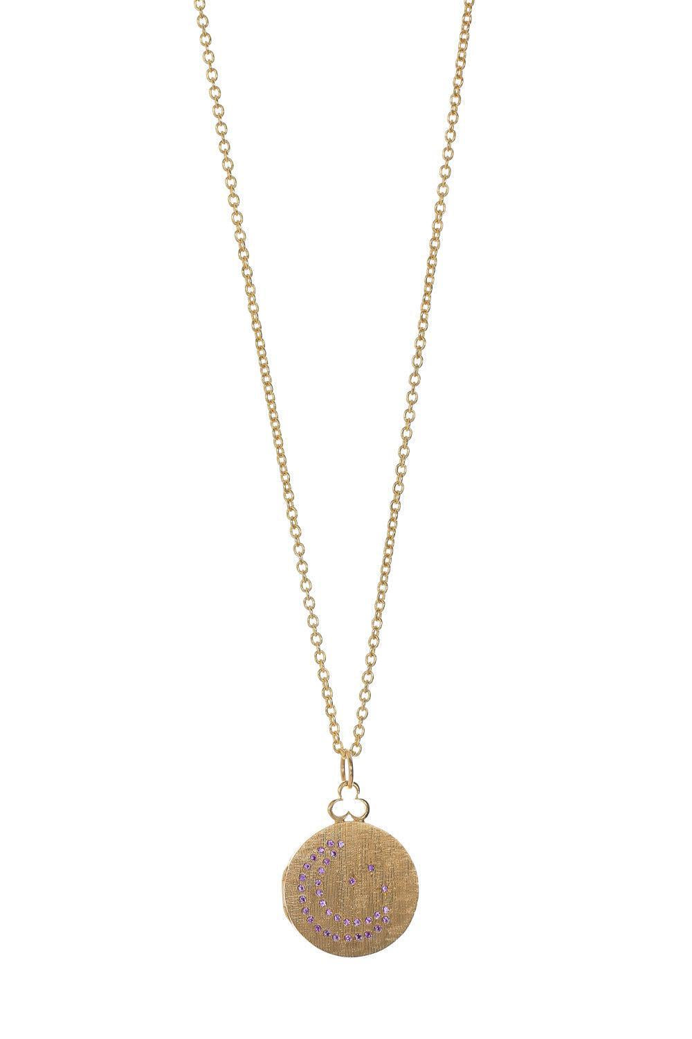 Medium Moon And Stars Locket Necklace-YELLOW GOLD-JEWELRYFINE JEWELNECKLACE O-DEVON WOODHILL