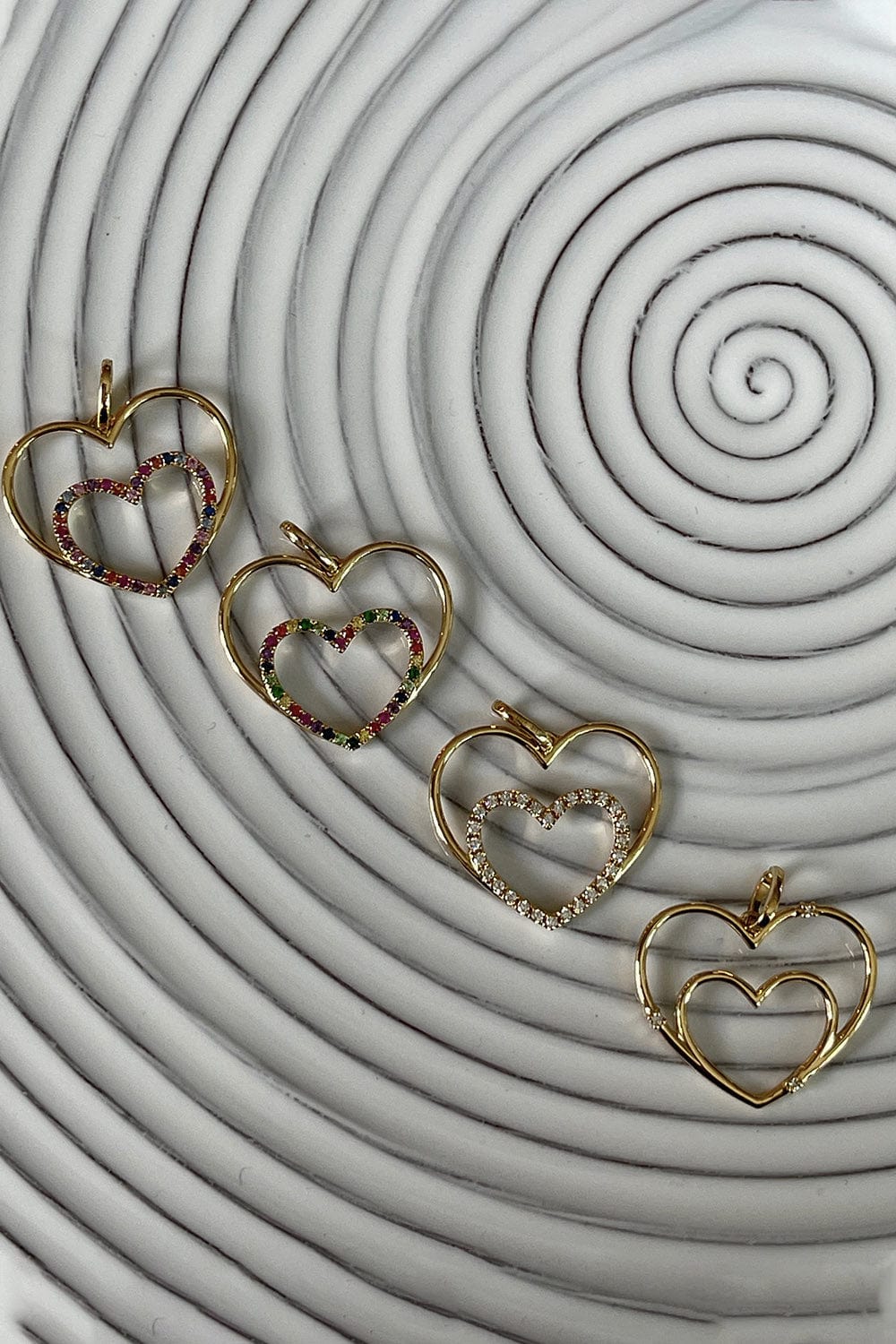 DEVON WOODHILL-Small Double Heart Necklace-YELLOW GOLD