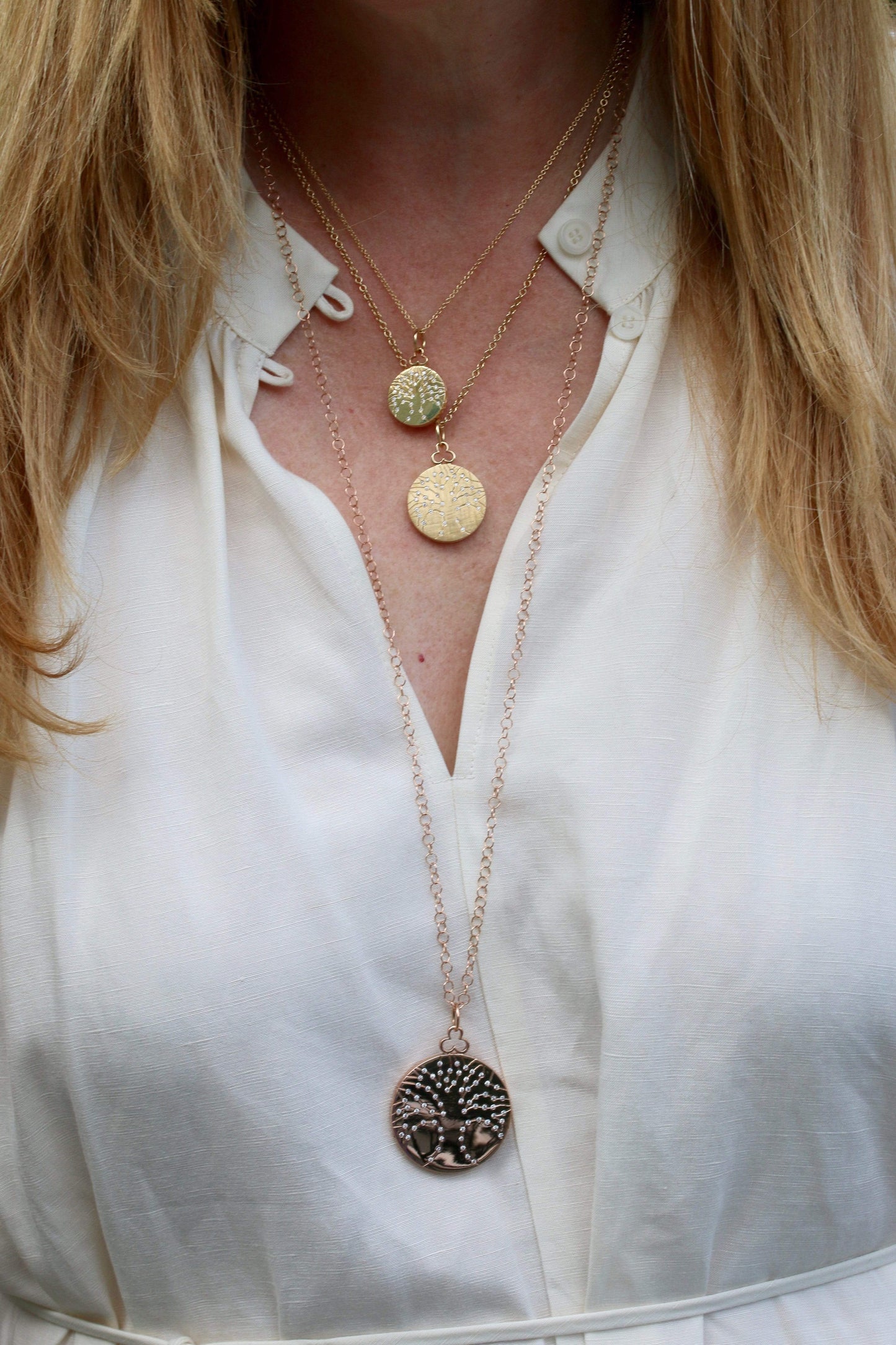 DEVON WOODHILL-Small Tree of Life Locket Necklace-YELLOW GOLD