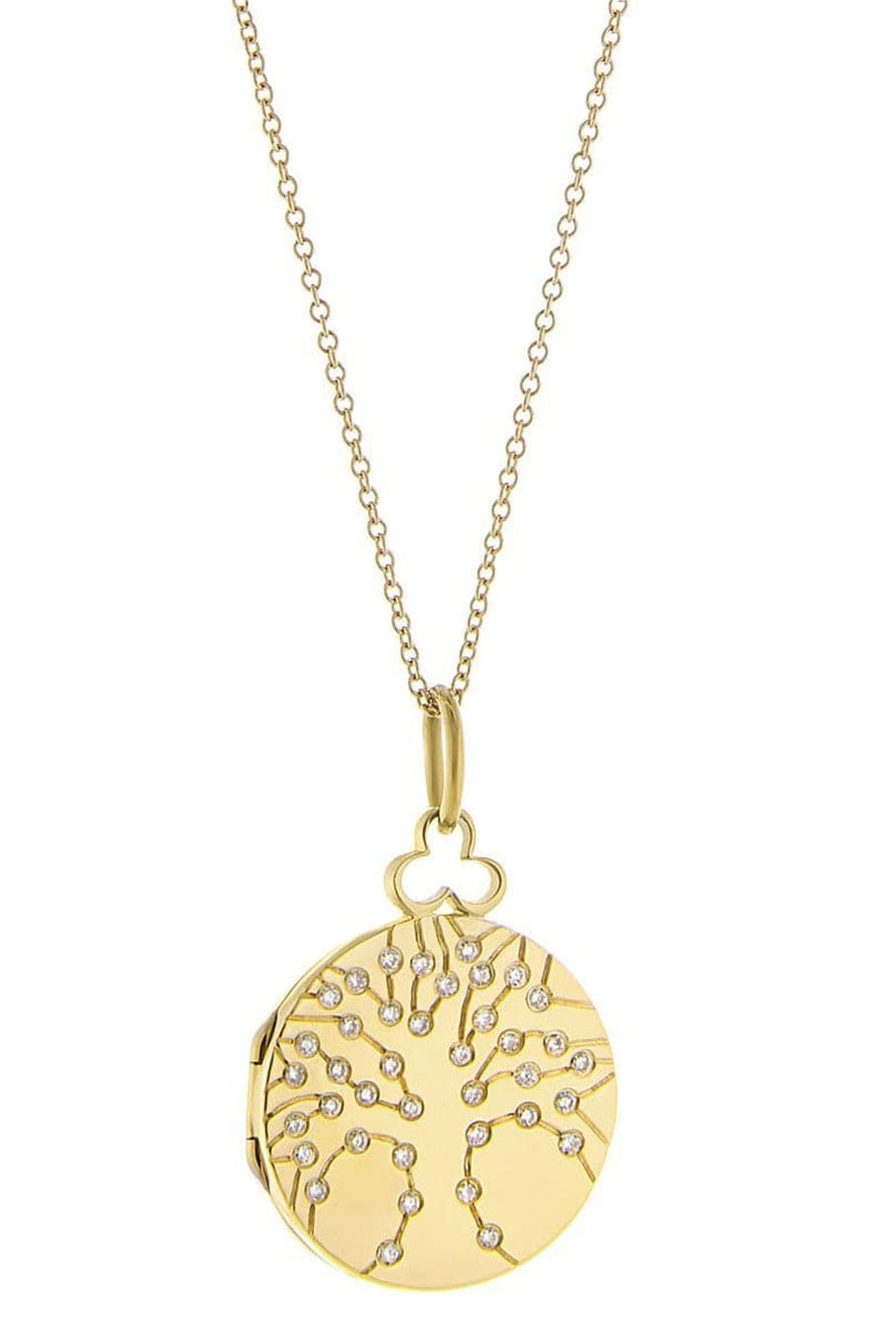 DEVON WOODHILL-Small Tree of Life Locket Necklace-YELLOW GOLD