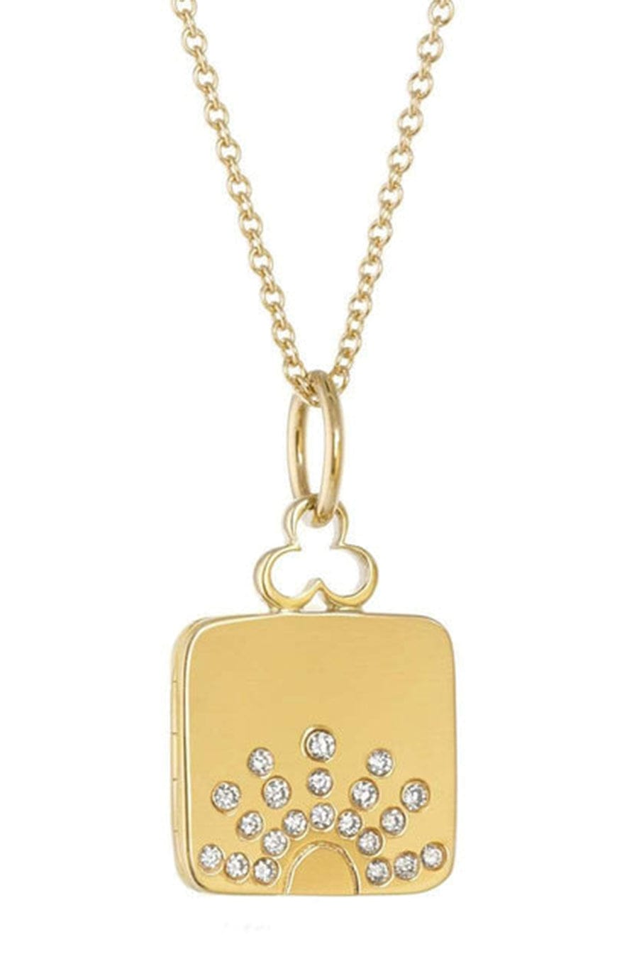 DEVON WOODHILL-Sunrise Pillow Locket Necklace-YELLOW GOLD