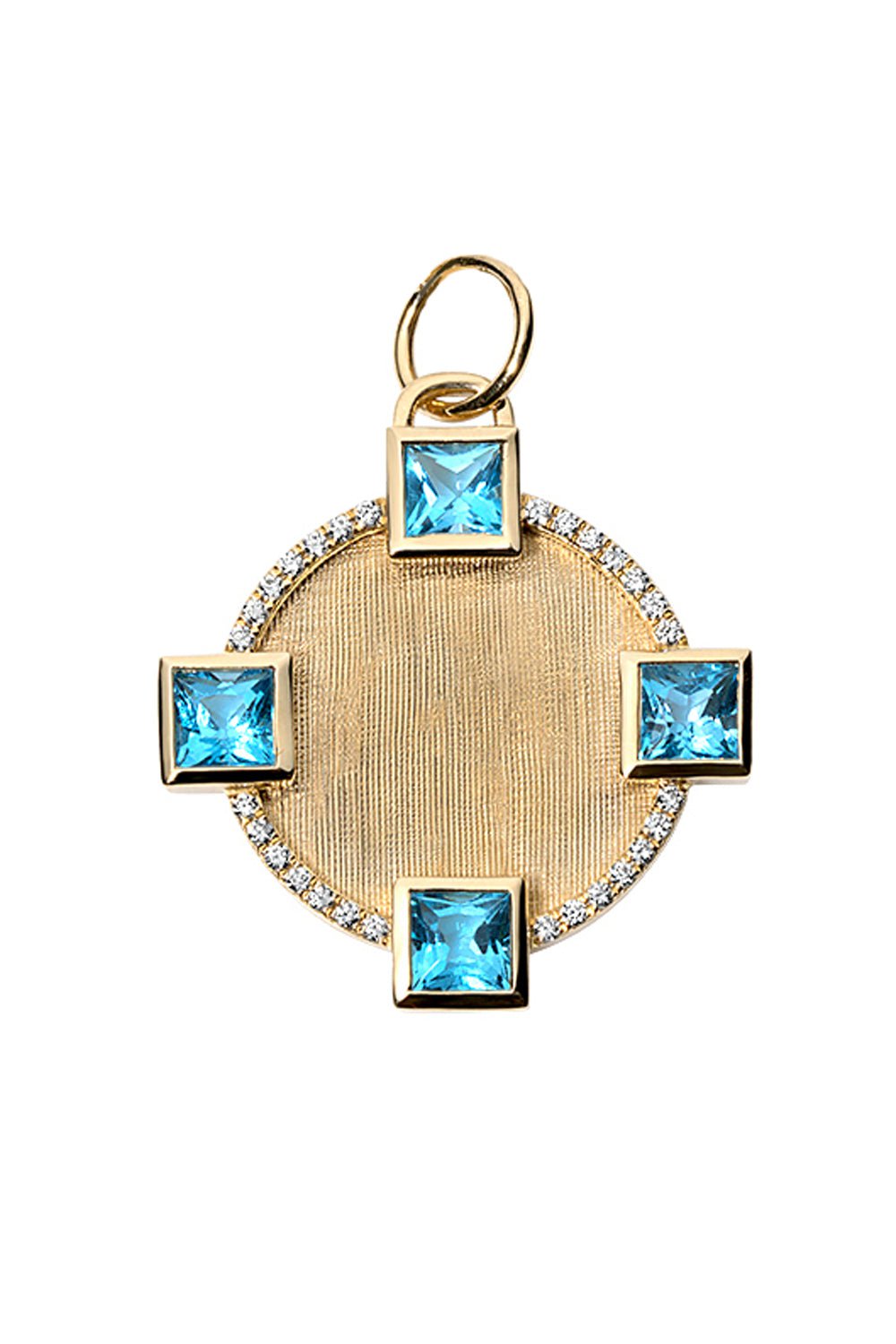 DEVON WOODHILL-Blue Topaz Club Charm-YELLOW GOLD