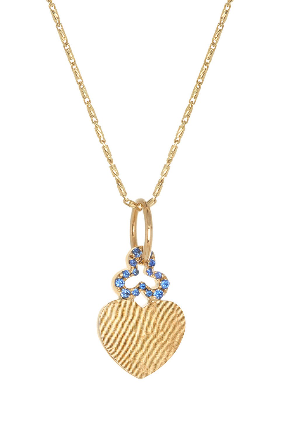 DEVON WOODHILL-Classic Blue Sapphire Hidden Heart Charm-YELLOW GOLD