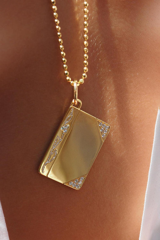 Diamond Deluxe Book Club Charm-YELLOW GOLD-JEWELRYFINE JEWELPENDANT-DEVON WOODHILL