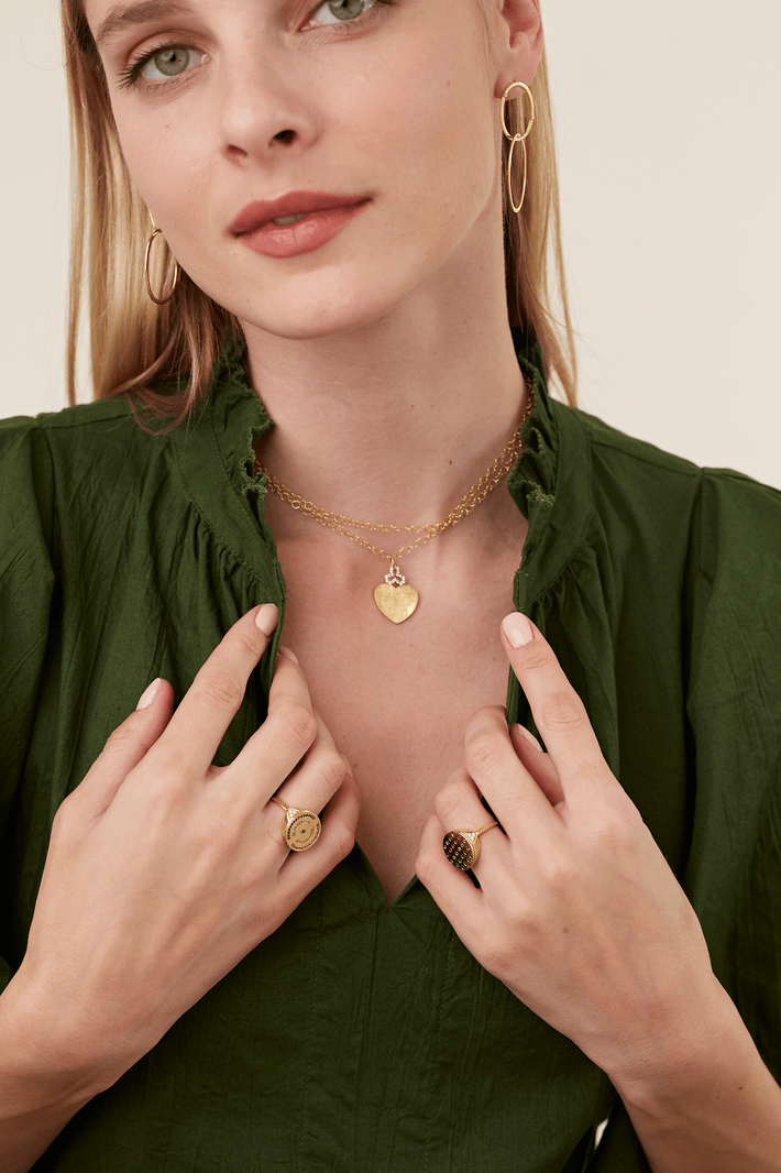 DEVON WOODHILL-Diamond Heart Charm-YELLOW GOLD