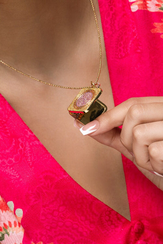 Strawberry Shortcake Voyage Locket-YELLOW GOLD-JEWELRYFINE JEWELPENDANT-DEVON WOODHILL