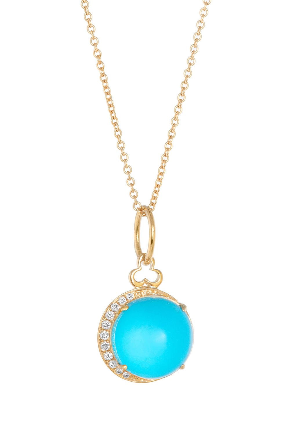 DEVON WOODHILL-Turquoise and Diamond Charm-YELLOW GOLD