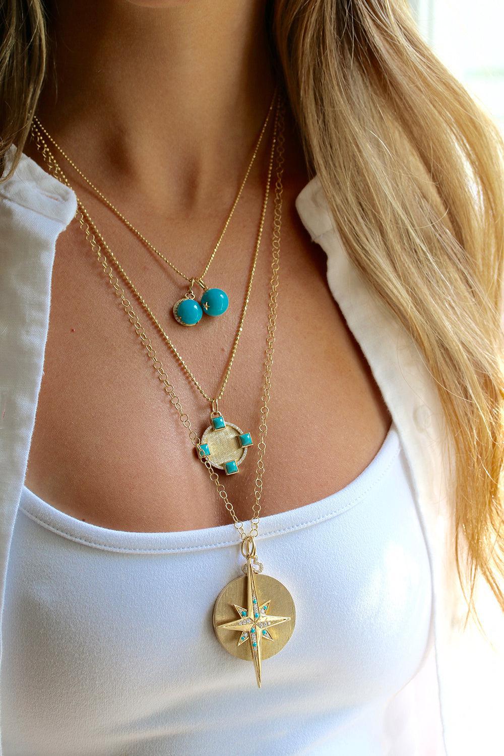 Turquoise Club Charm-YELLOW GOLD-JEWELRYFINE JEWELPENDANT-DEVON WOODHILL