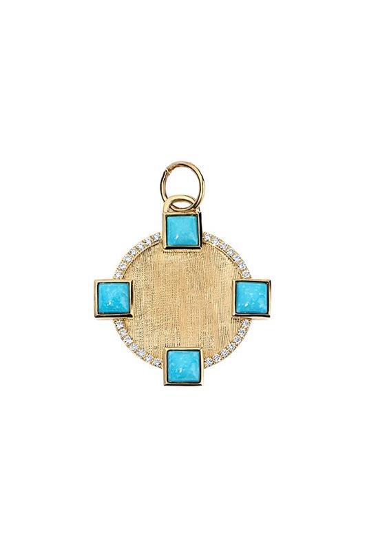 Turquoise Club Charm-YELLOW GOLD-JEWELRYFINE JEWELPENDANT-DEVON WOODHILL