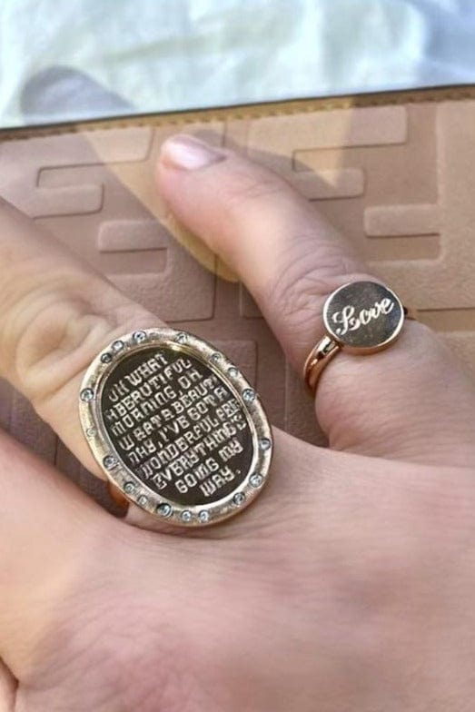 DEVON WOODHILL-Diamond Oval Mantra Ring-WGOLD