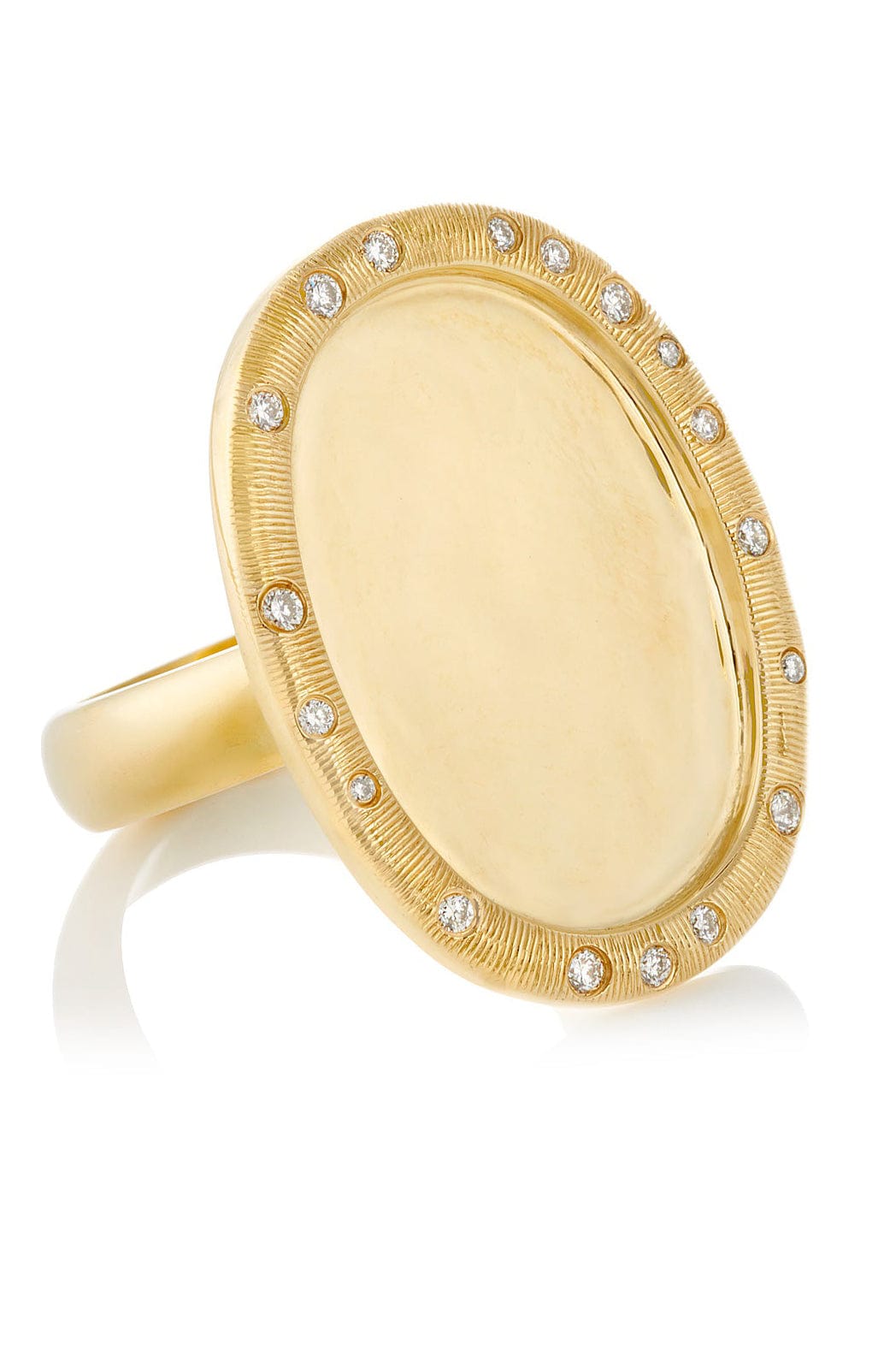 DEVON WOODHILL-Diamond Oval Mantra Ring-WGOLD