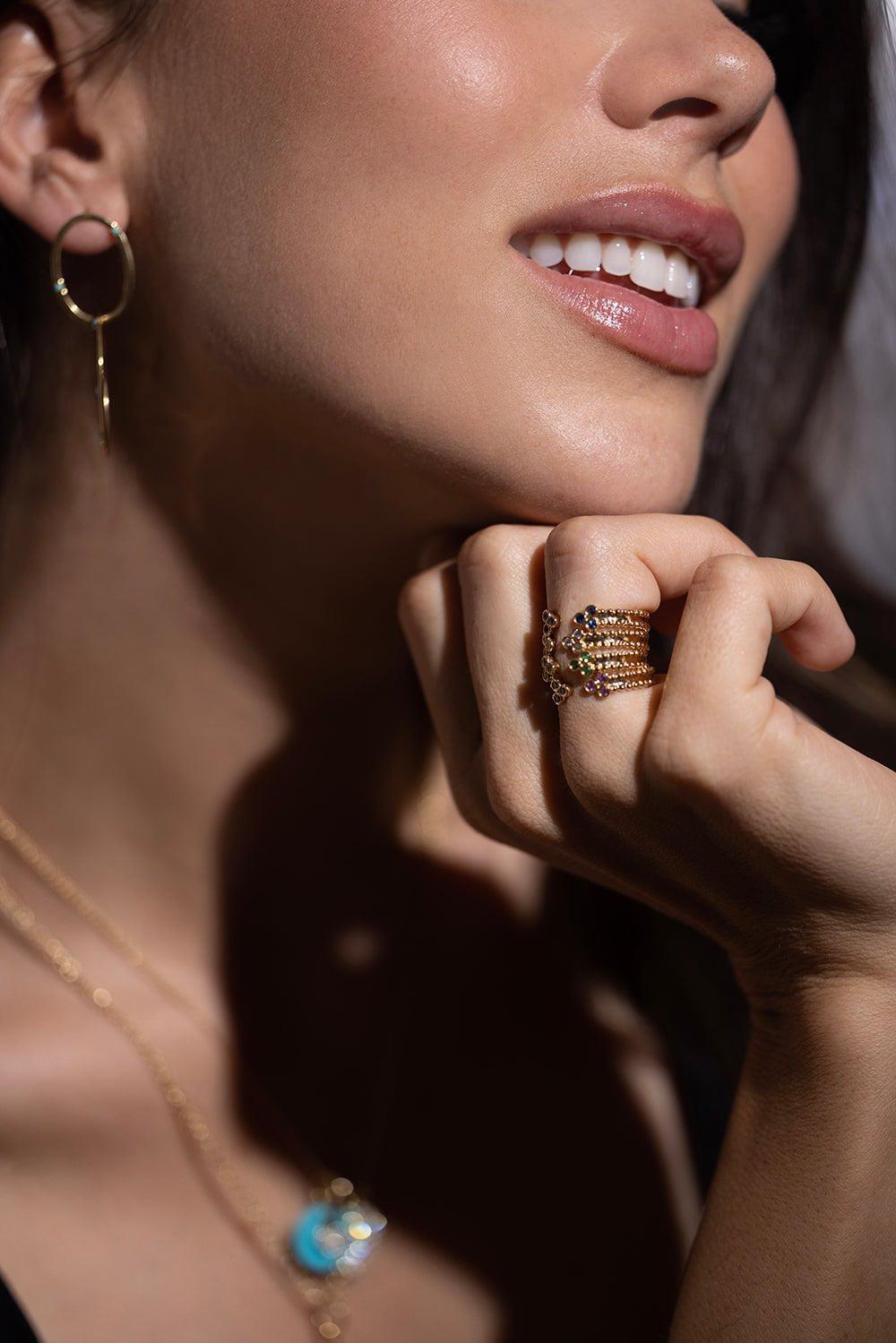 DEVON WOODHILL-Blue Sapphire Harmony Ring-YELLOW GOLD