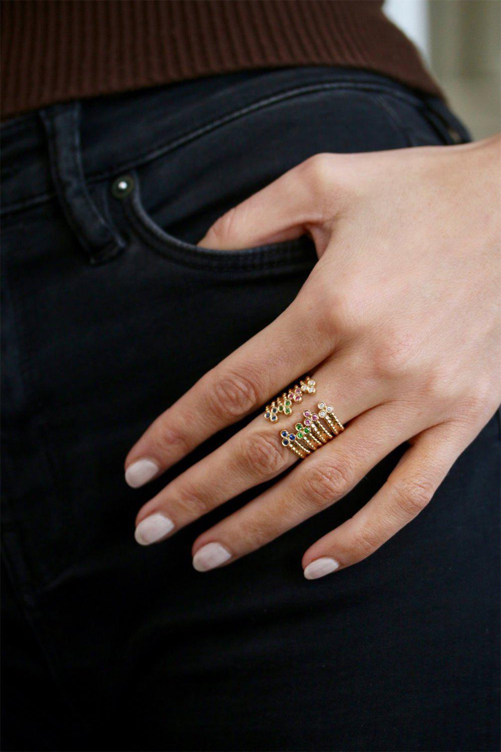 DEVON WOODHILL-Pink Sapphire Harmony Ring-YELLOW GOLD