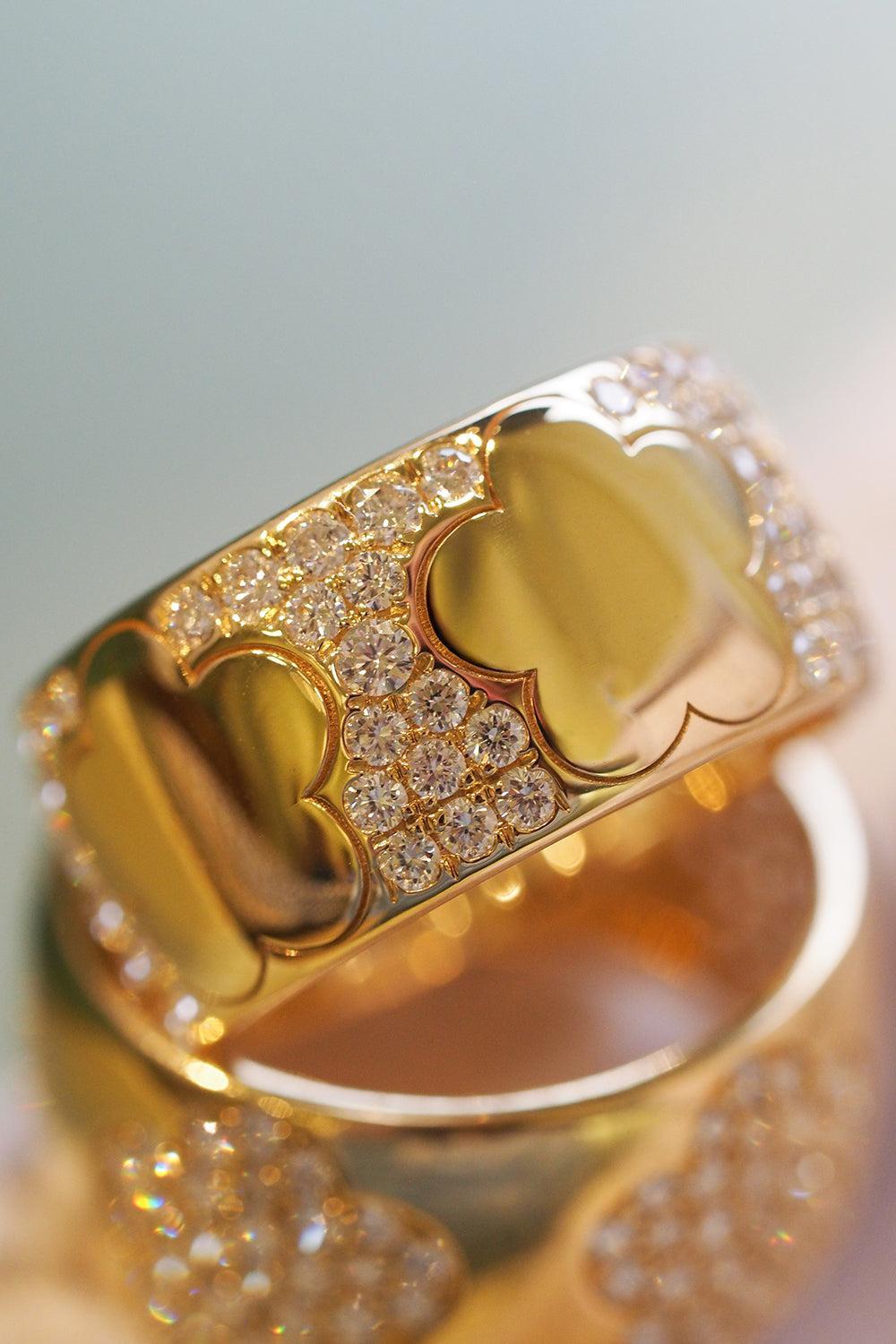 Diamond Ferris Wheel Cigar Band Ring-YELLOW GOLD-7-JEWELRYFINE JEWELRING-DEVON WOODHILL