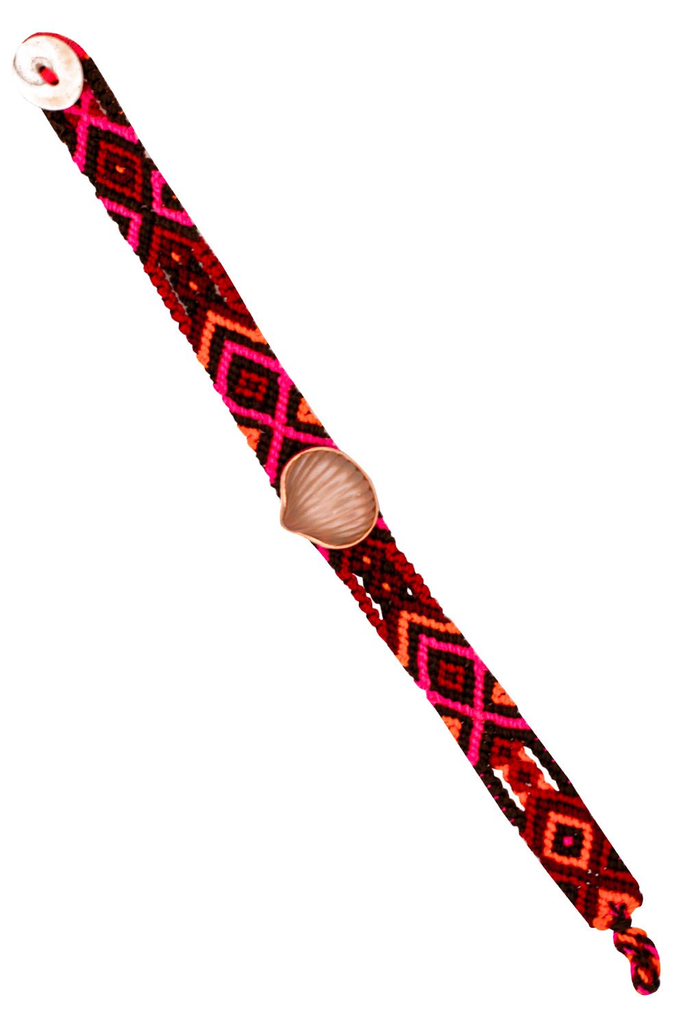 DEZSO BY SARA BELTRAN-Classic Carved Blonde Coral Anadara Mexican Bracelet-RED