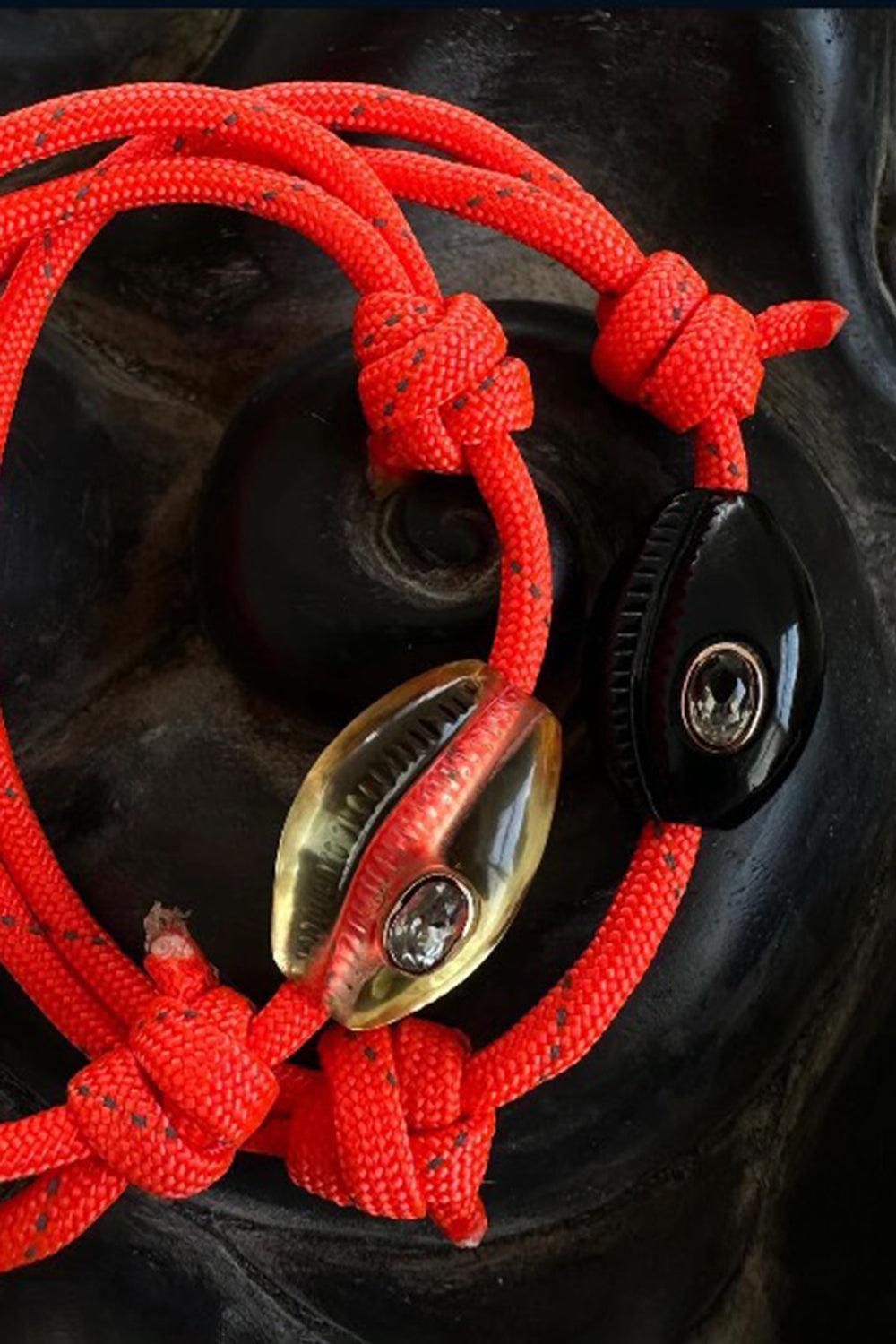 Onyx Sillimanite Classic Cowrie Red Bracelet-ROSE GOLD-JEWELRYFINE JEWELBRACELET O-DEZSO BY SARA BELTRAN