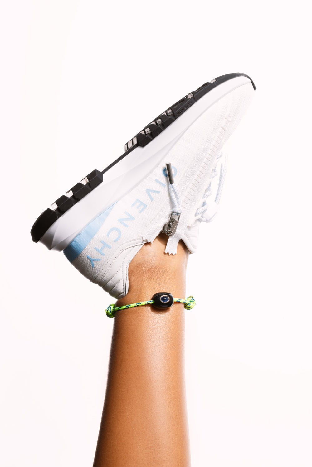 DEZSO BY SARA BELTRAN-Tiger Eye Kyanite Bead Anklet-ROSE GOLD