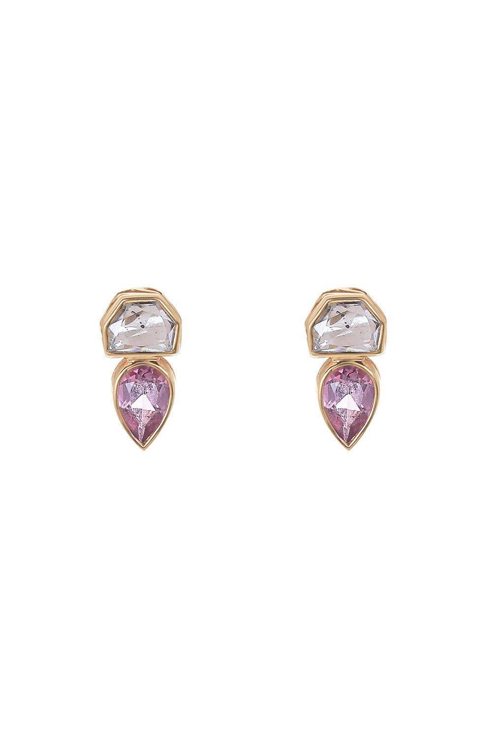 DEZSO BY SARA BELTRAN-Deco Jali Diamond Malaya Earrings-ROSE GOLD