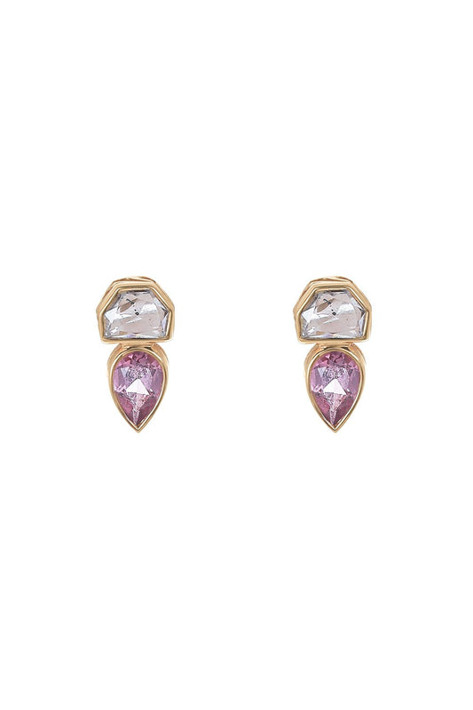 DEZSO BY SARA BELTRAN-Deco Jali Diamond Malaya Earrings-ROSE GOLD