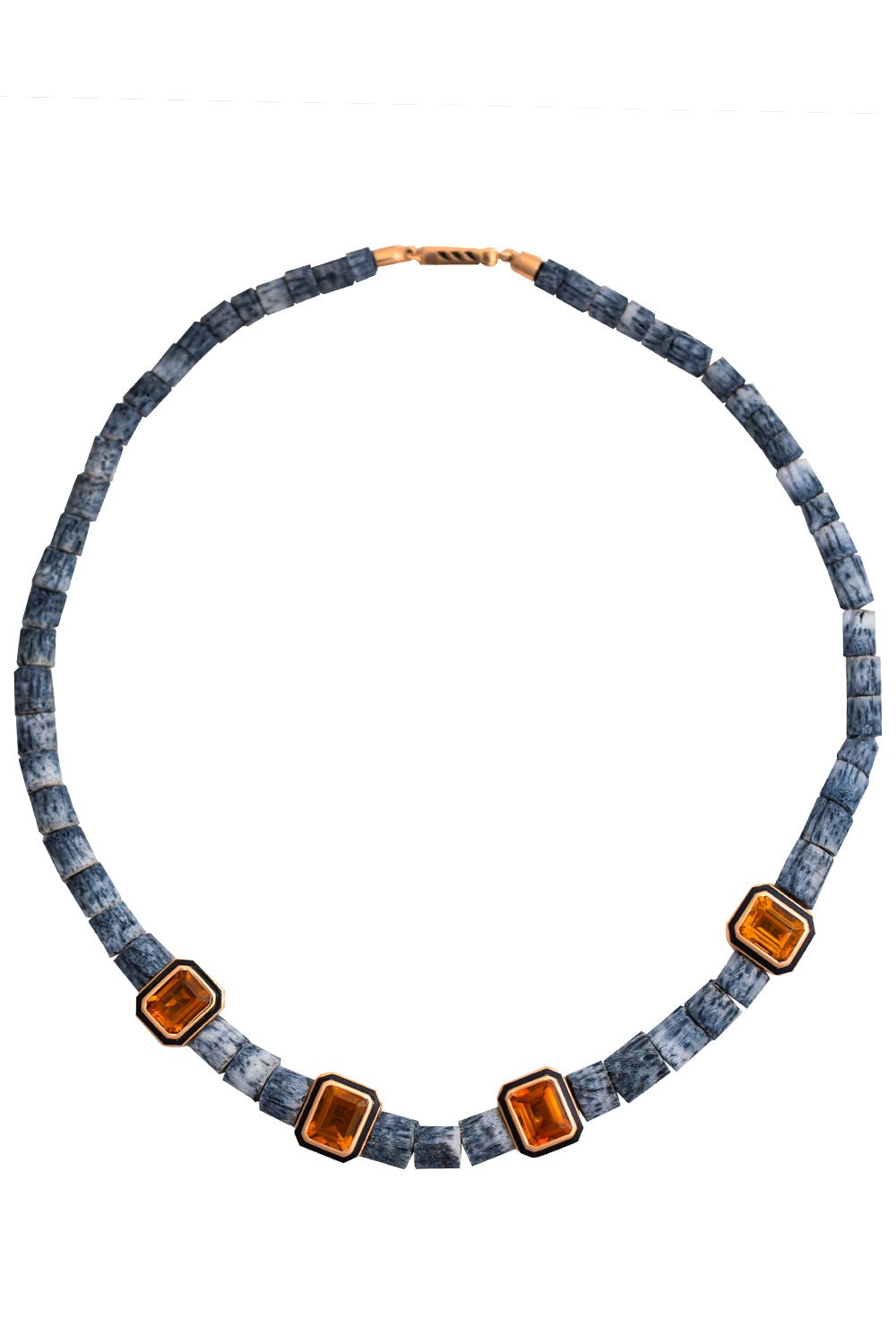 DEZSO BY SARA BELTRAN-Coral Citrine Puka Necklace-ROSE GOLD