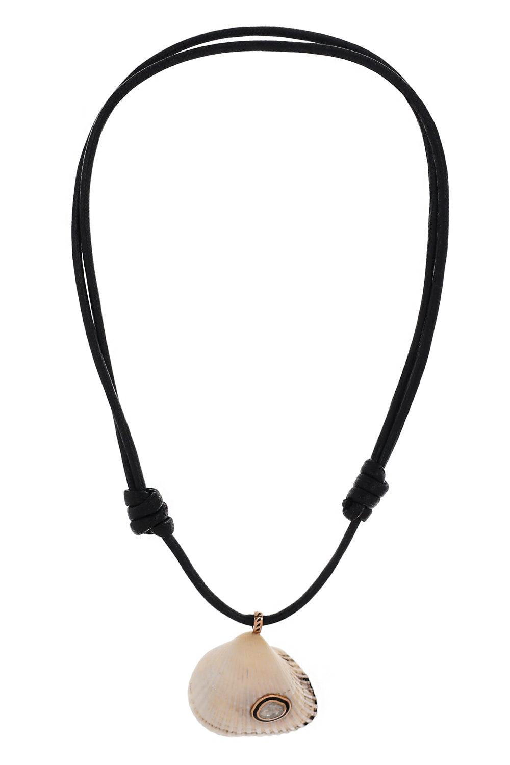 Diamond Grande Edul Shell Necklace-ROSE GOLD-JEWELRYFINE JEWELNECKLACE O-DEZSO BY SARA BELTRAN