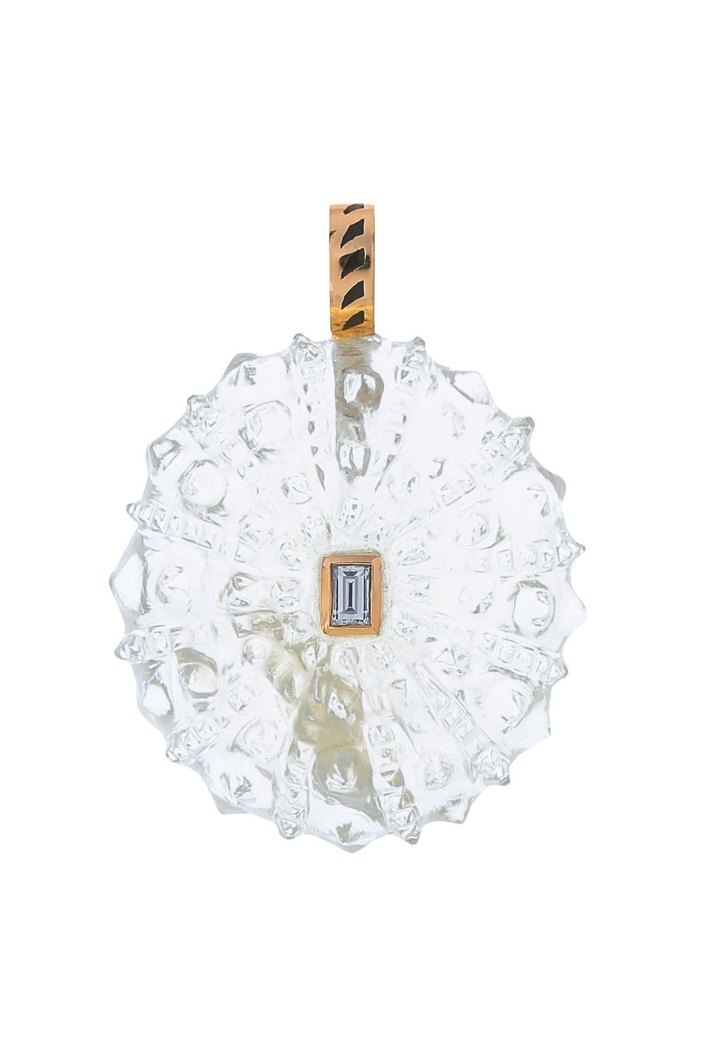 DEZSO BY SARA BELTRAN-Classic Lemon Quartz Sea Urchin Charm-ROSE GOLD