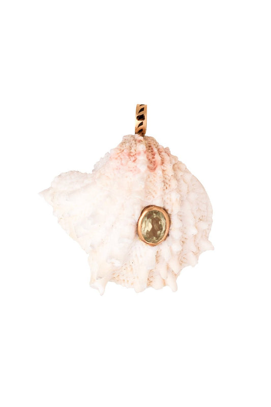 DEZSO BY SARA BELTRAN-Classic Spiny Sillimanite Shell Pendant-ROSE GOLD