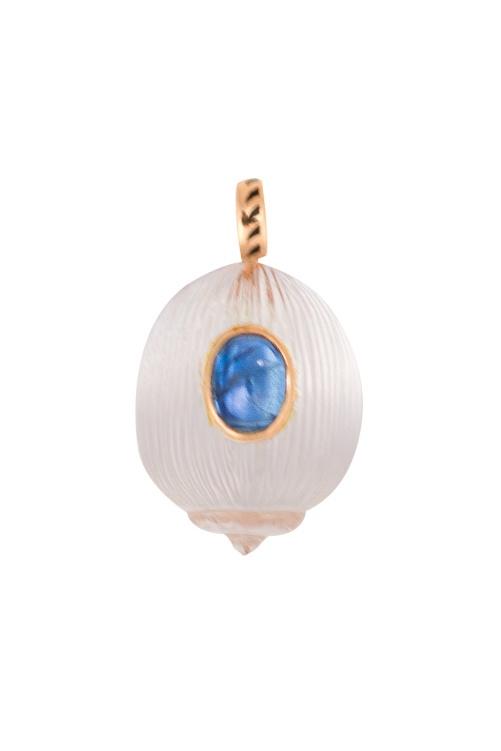 DEZSO BY SARA BELTRAN-Crystal Carved Kyanite Coquito Charm-ROSE GOLD