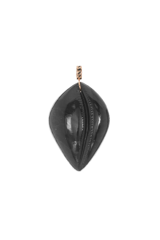 Grande Blue Tiger Eye Cowry Pendant-ROSE GOLD-JEWELRYFINE JEWELPENDANT-DEZSO BY SARA BELTRAN