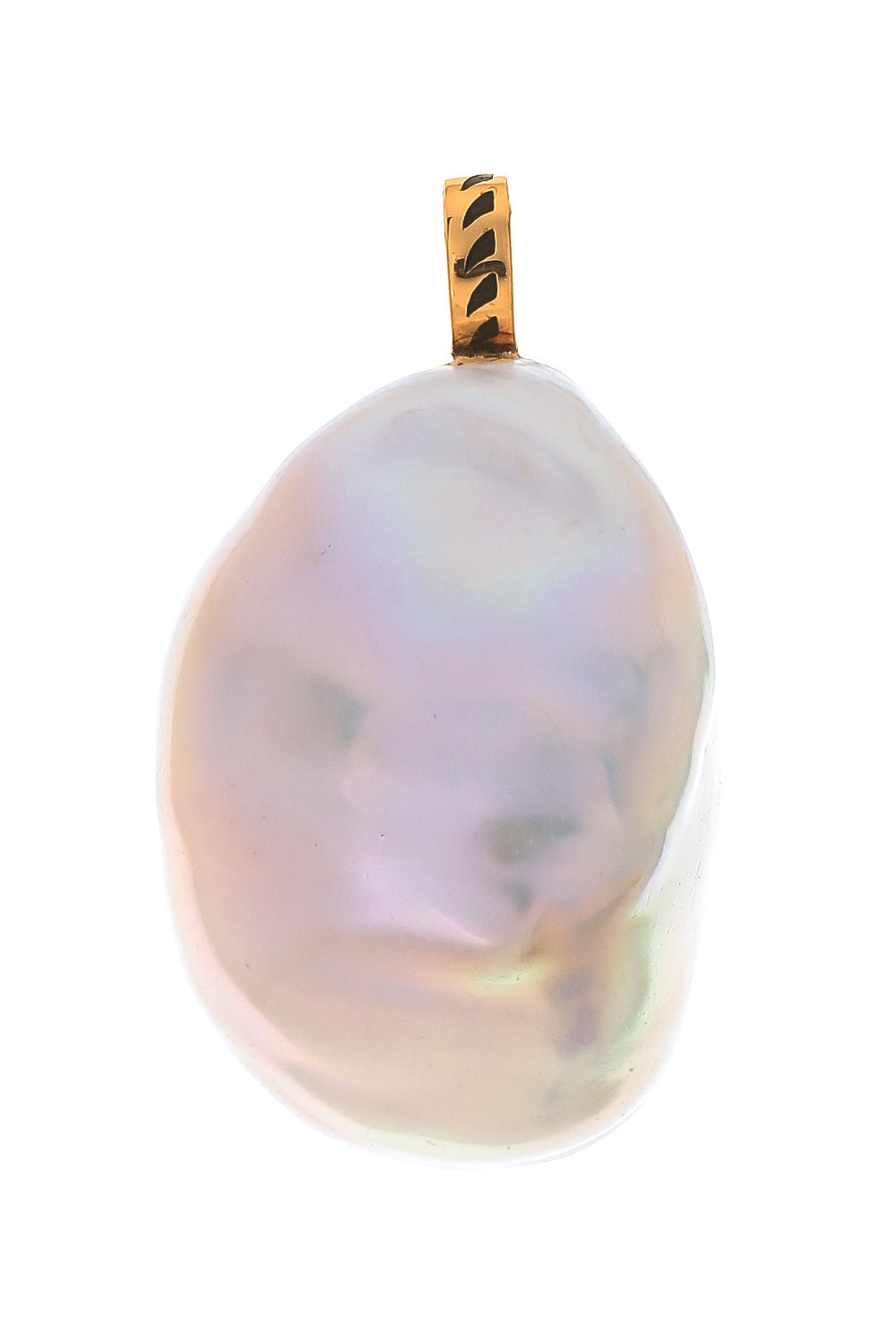 DEZSO BY SARA BELTRAN-Grande Fin Hoop Pearl Pendant-ROSE GOLD