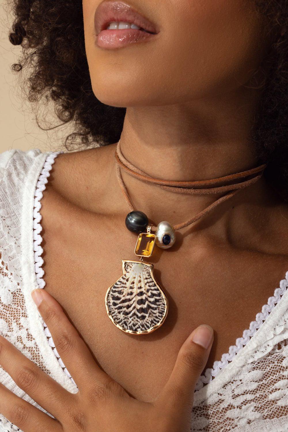 DEZSO BY SARA BELTRAN-Kyanite Pearl Bead-ROSE GOLD