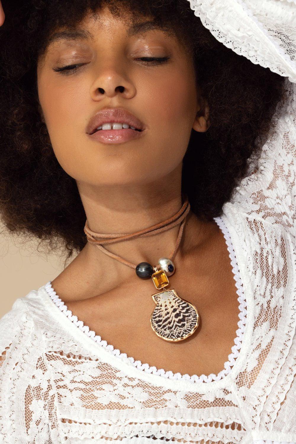 DEZSO BY SARA BELTRAN-Kyanite Pearl Bead-ROSE GOLD