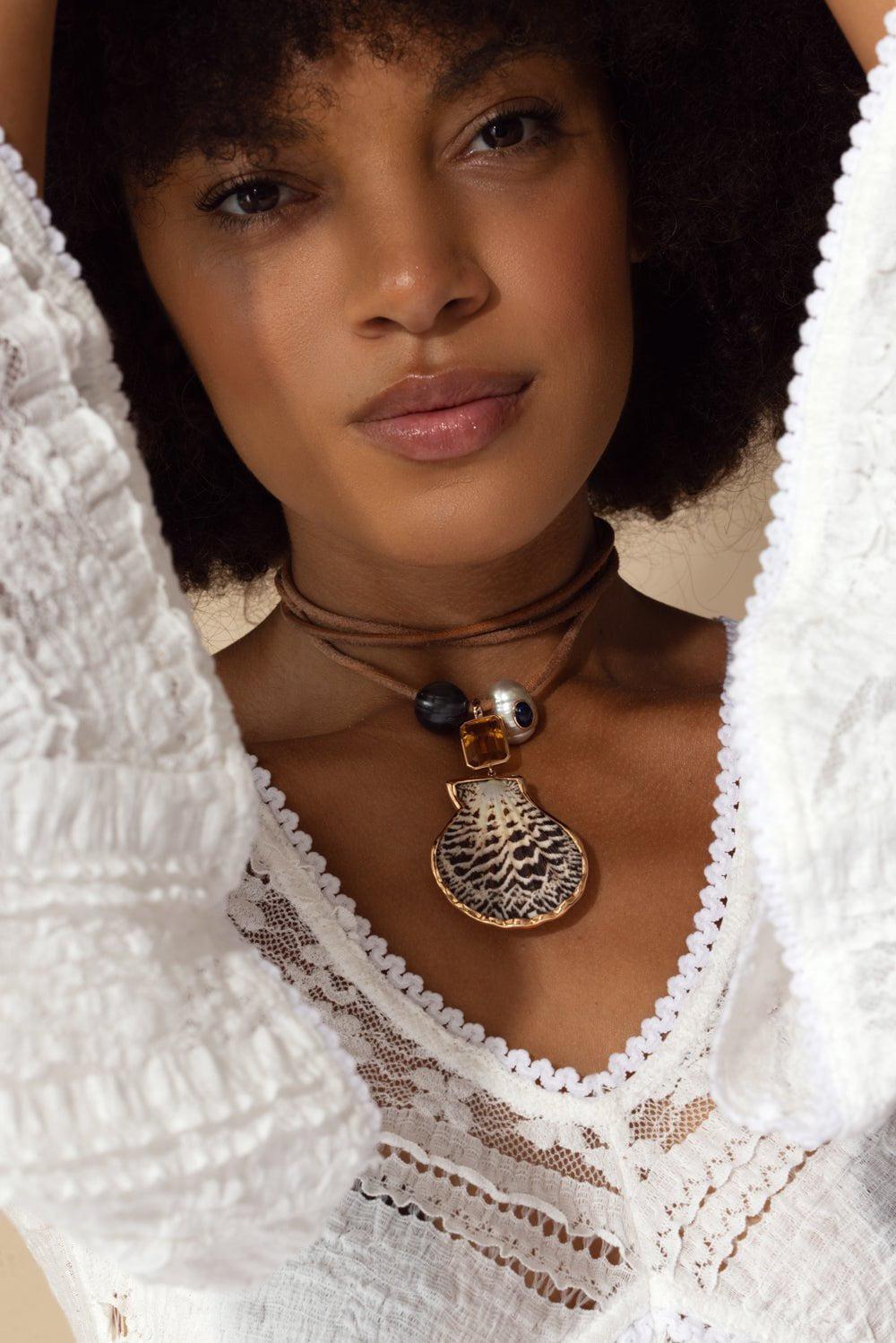 DEZSO BY SARA BELTRAN-Kyanite Pearl Bead-ROSE GOLD