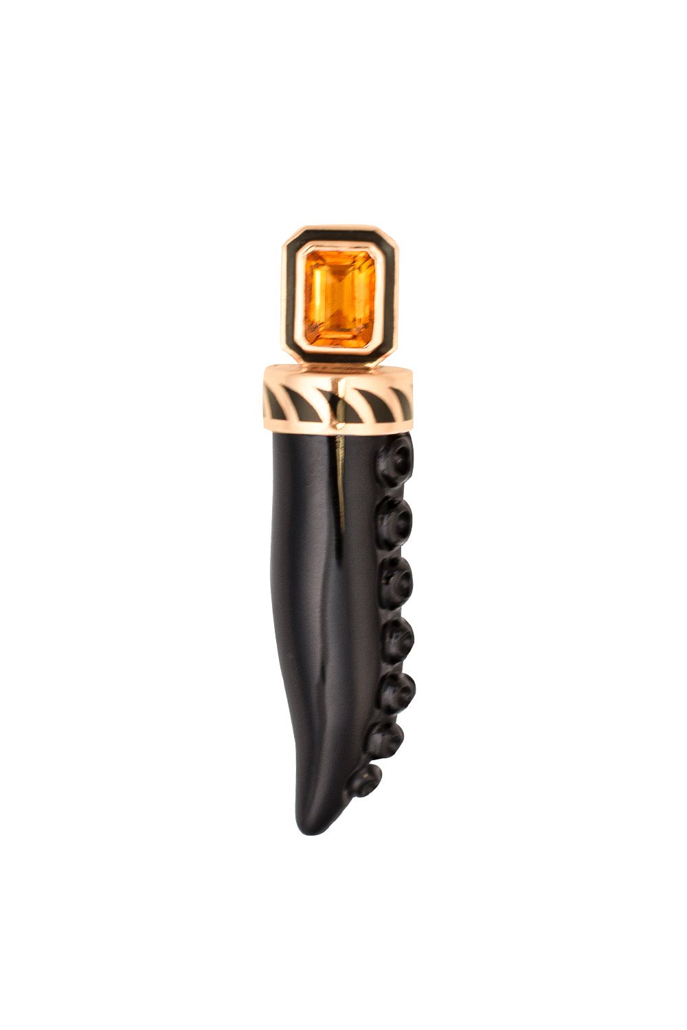 DEZSO BY SARA BELTRAN-Onyx Octopus Tentacle Pendant-ROSE GOLD