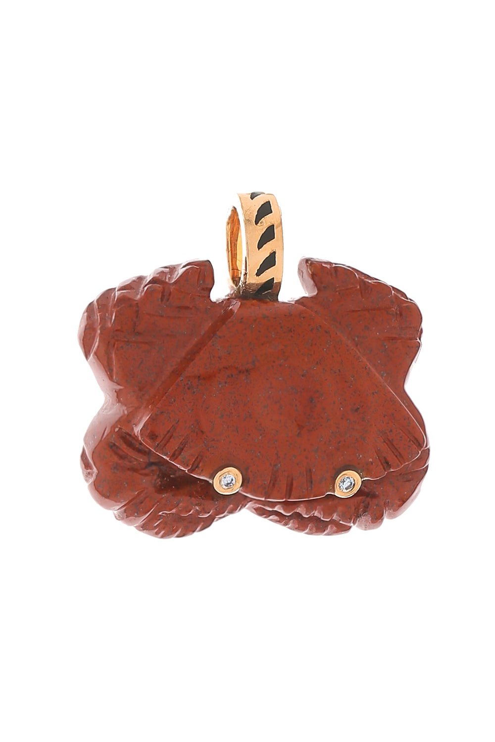 DEZSO BY SARA BELTRAN-Red Jasper Diamond Crab Pendant-ROSE GOLD