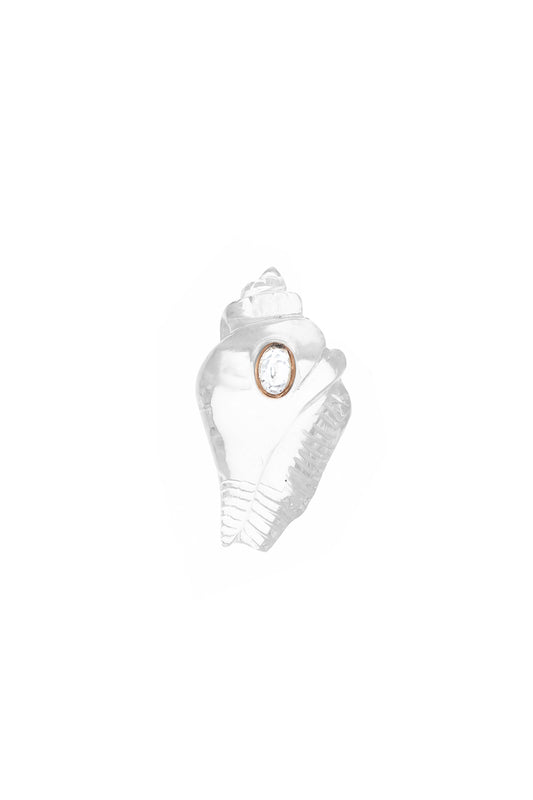 Sillimanite Clear Shell Bead-ROSE GOLD-JEWELRYFINE JEWELPENDANT-DEZSO BY SARA BELTRAN