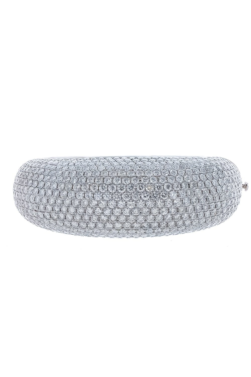 DIANA M. JEWELS-Diamond Pave Halfway Bangle-WHITE GOLD