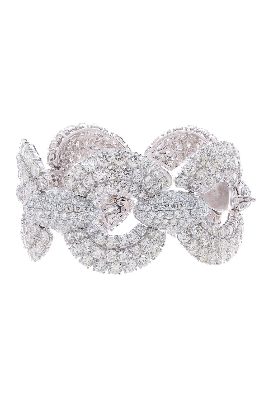 DIANA M. JEWELS-Pave Diamond Circle Bracelet-WHITE GOLD