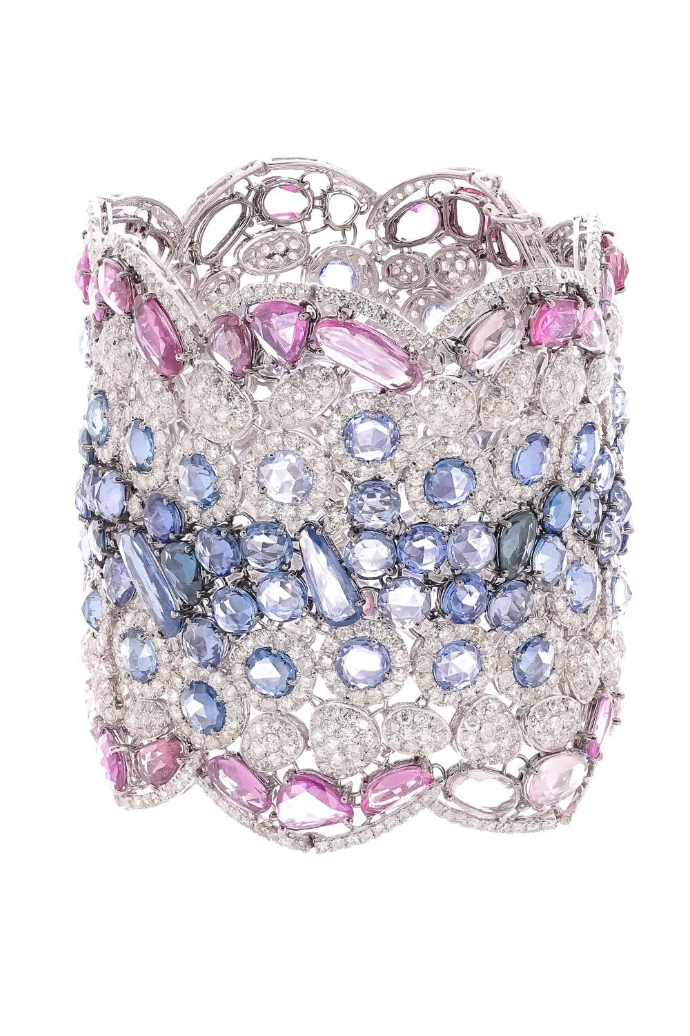 DIANA M. JEWELS-Sapphire Diamond Bracelet-WHITE GOLD