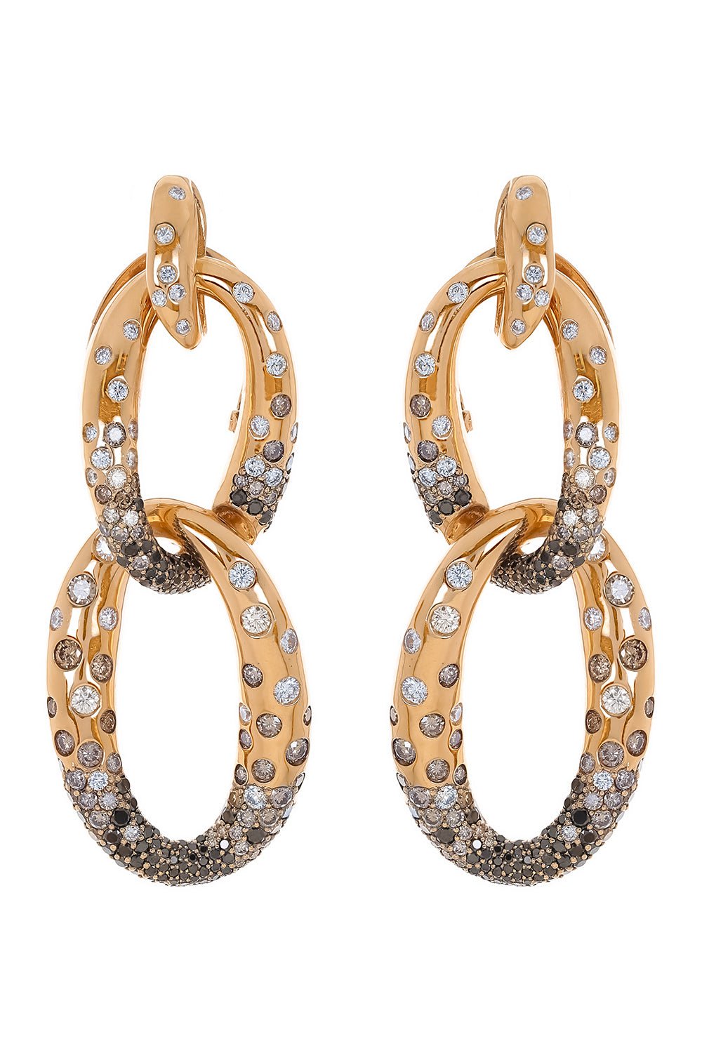 DIANA M. JEWELS-Diamond Link Earrings-ROSE GOLD