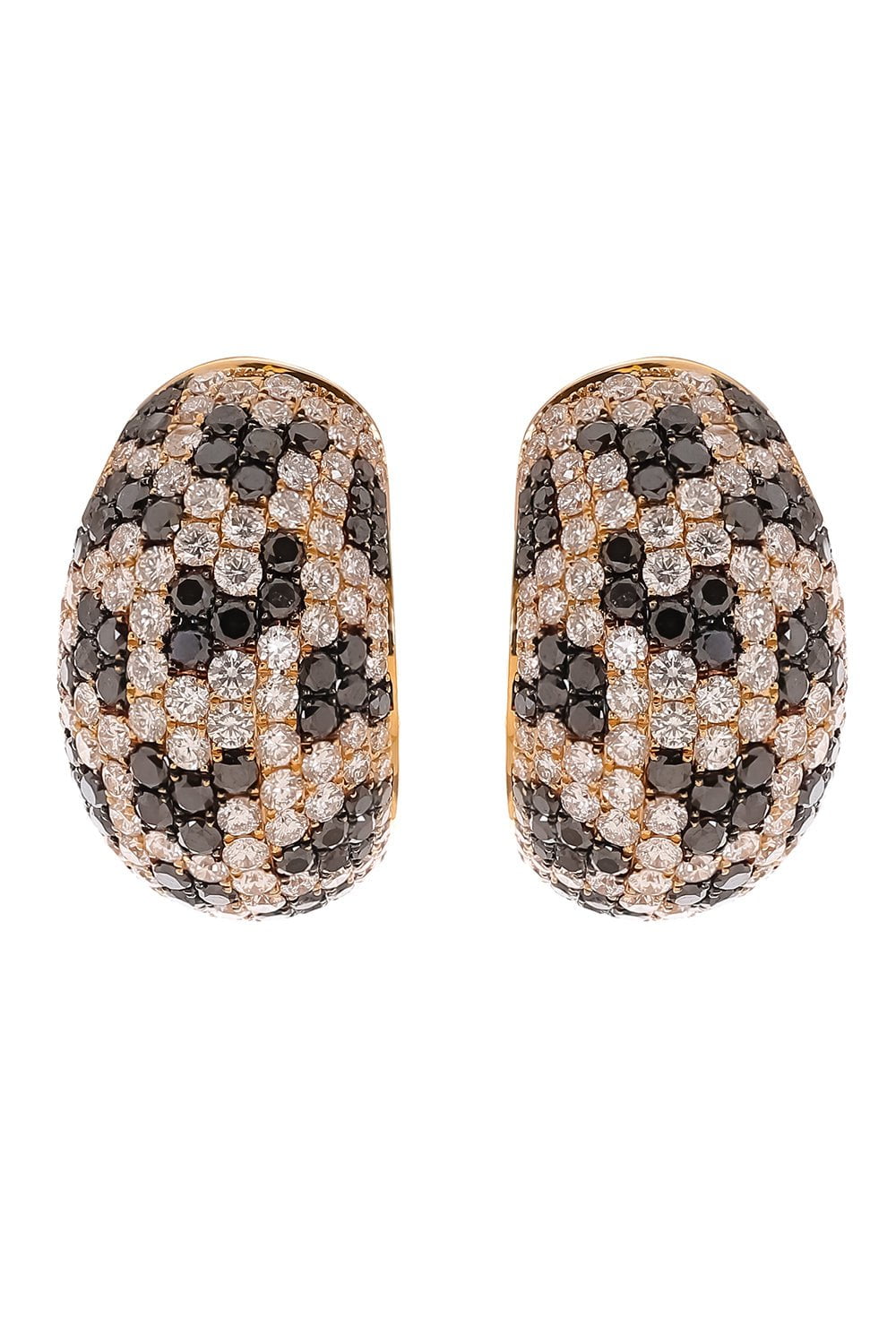 DIANA M. JEWELS-White Black Diamond Earrings-ROSE GOLD